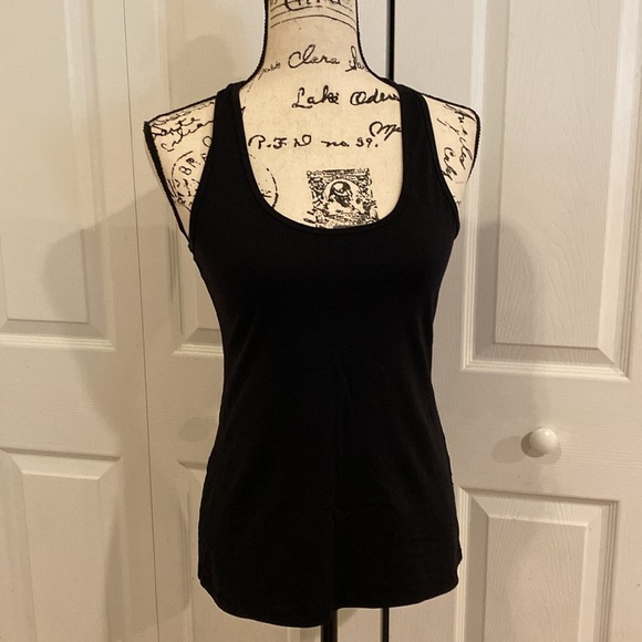 90 Degree By Reflex Black Racerback Fitted Backless Tank Top - Picture 1 of 6